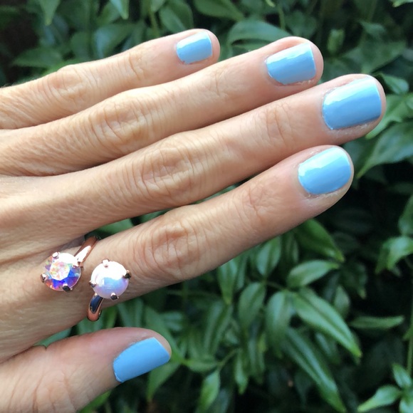 Aurora Borealis + Vintage White Swarovski Crystal Ring - Picture 11 of 14